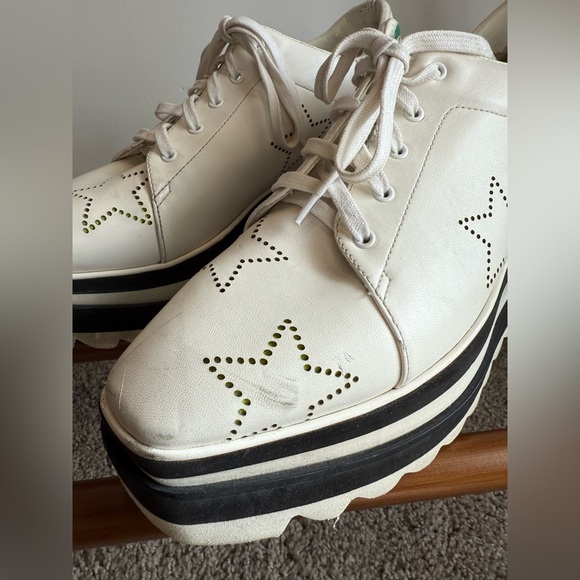 Stella McCartney White and Black Platform Sneakers